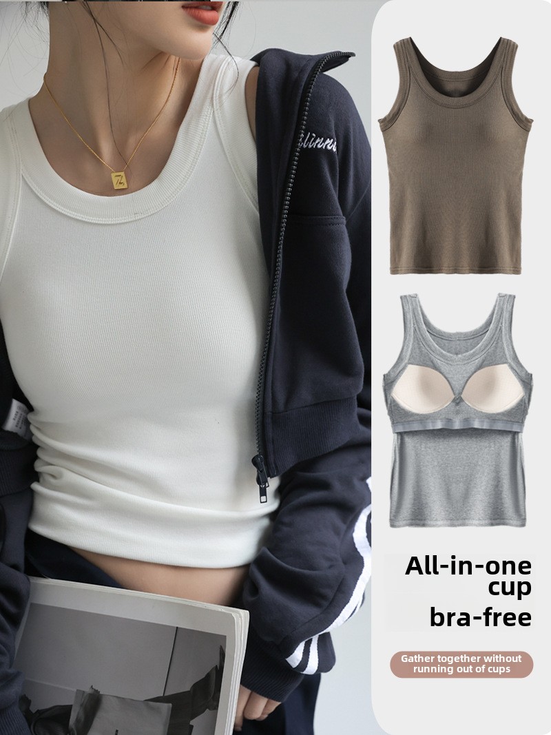 Camiseta sin mangas acanalada  - T Shirt Bra Seamless reseña y precio